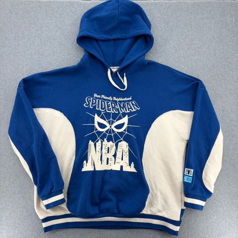 Authentic Marvel x NBA Spider-Man Collab Fleece Hoodie Men’s XL Basketball